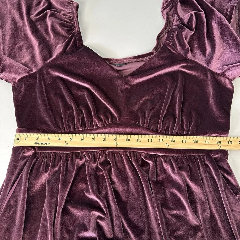 Torrid Maxi Flutter Sleeve Dress 2X Winetasting Velvet - Picture 6 of 13